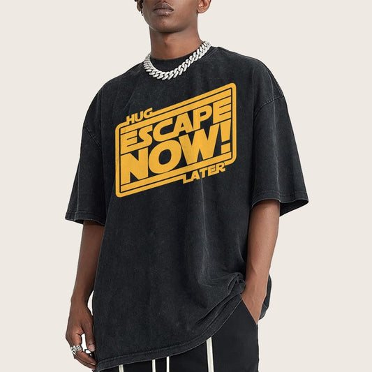 Escape now, hug later Vintage Distressed T-shirt