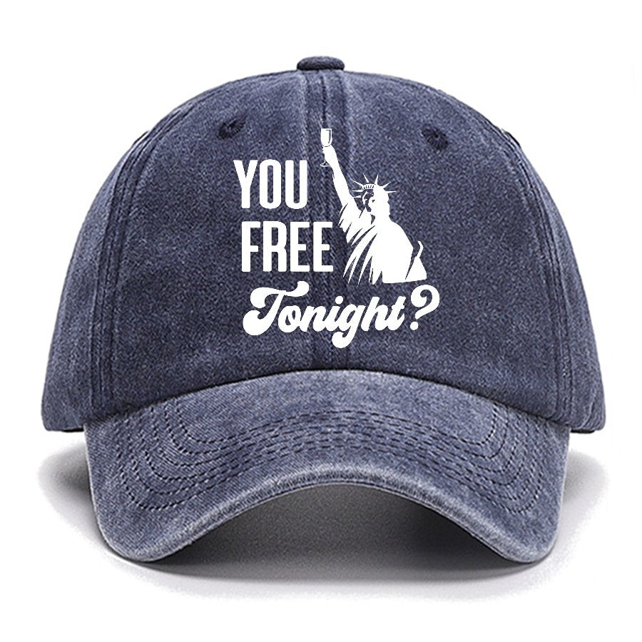 YOU FREE TONIGHT? 4th of July Cotton Hat
