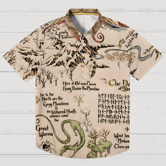 Medieval Science Fiction Map Geek Hawaiian Shirt