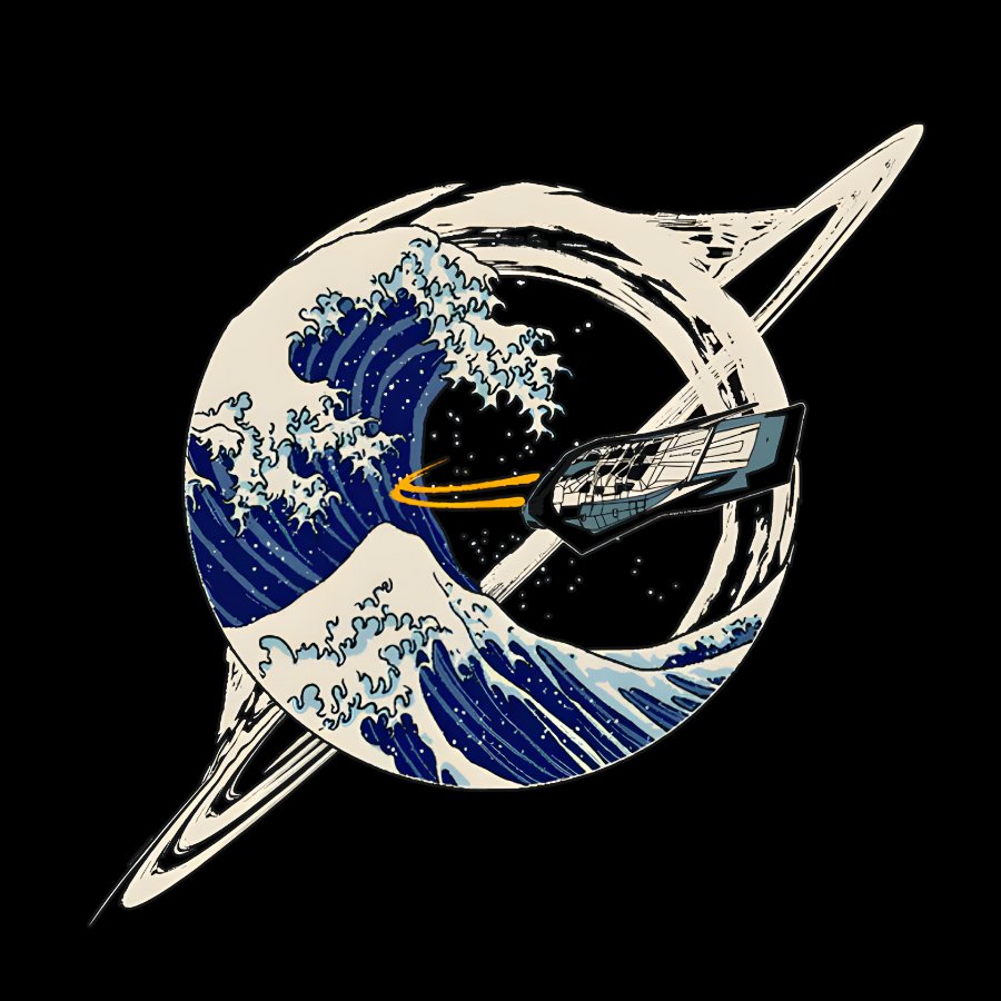 Interstellar Kanagawa Wave Geek T-Shirt