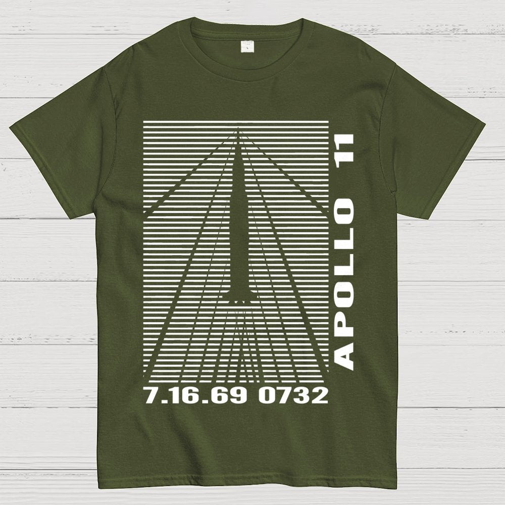 Shockwaves Apollo 11 Retro Space Design Unisex Geek T-Shirt