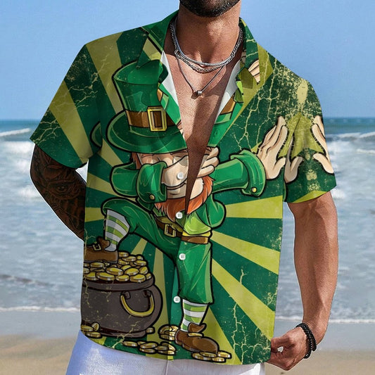 St. Patrick's Day Vintage Art Print Geek Hawaiian Shirt