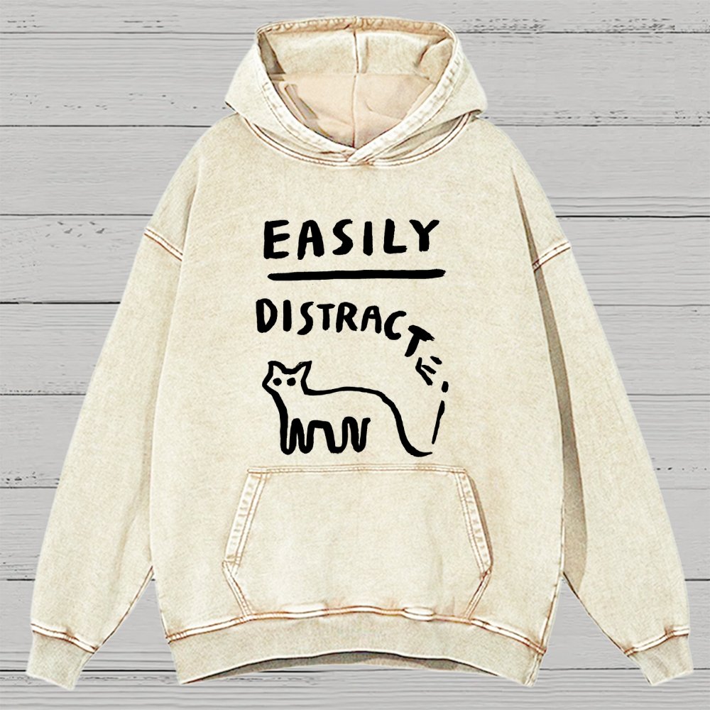 Easily Distrac Vintage Distressed Hoodie