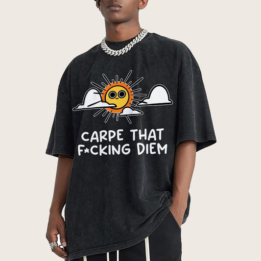 Carpe Diem Vintage Distressed T-shirt