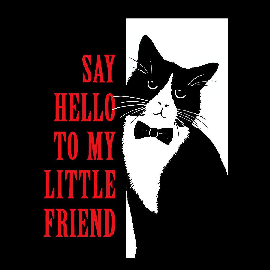 Hello Little Friend funny cat Geek T-Shirt