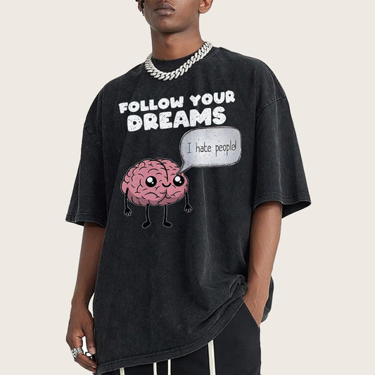 Follow Your Dreams Vintage Distressed T-shirt