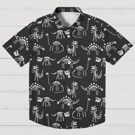 Dinosaur skeleton pattern Geek Hawaiian Shirt