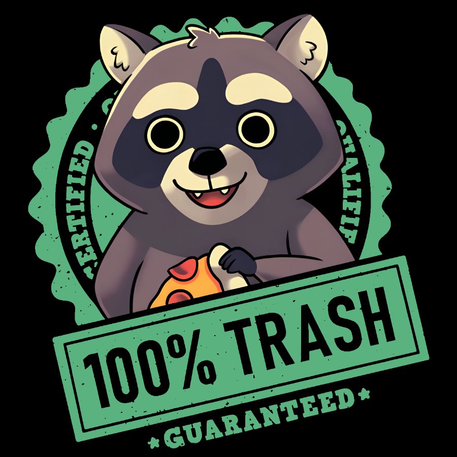 100% Cute Trash Panda Raccoon Seal Geek T-Shirt