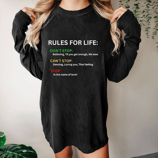 Rules For Life Washed Long Sleeve Tee