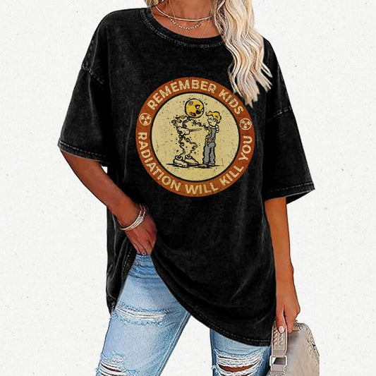 Vintage Radiation Warning Vintage Distressed T-shirt