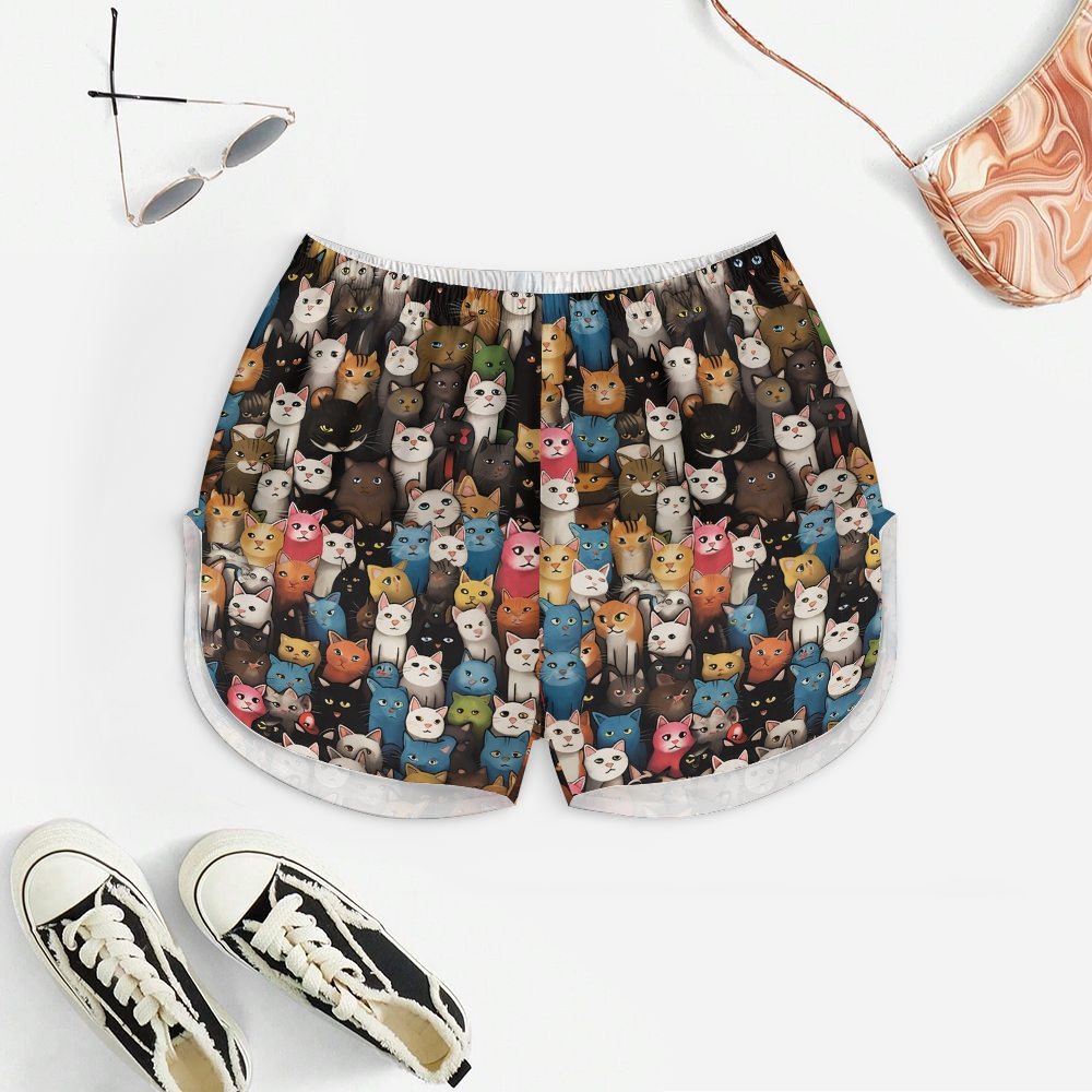 Cat Art Illustration Women's Geek Suspender Cami Set