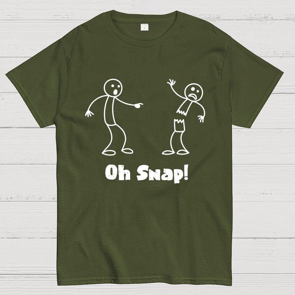 Oh Snap Funny Stick Figure Slogan Saying Geek T-Shirt