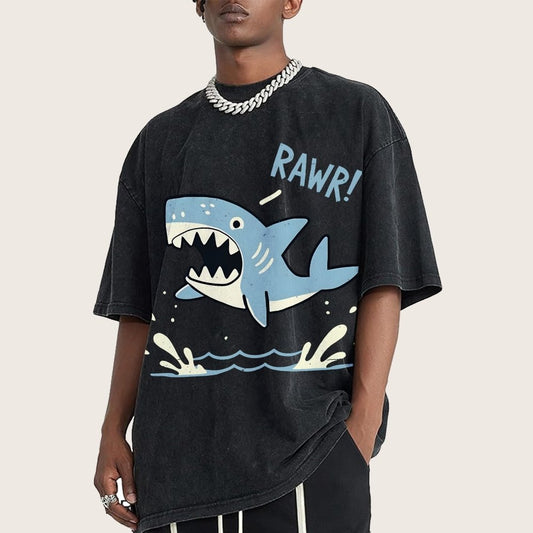 Shark Rawr! Vintage Distressed T-shirt