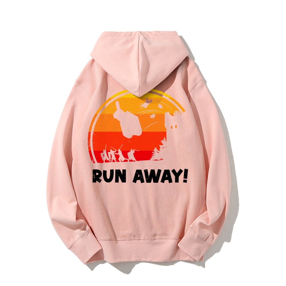 Run Away Printed Back Unisex Cotton Hoodie
