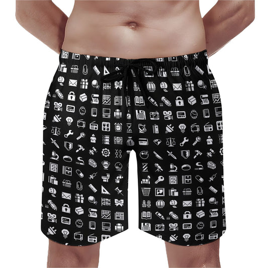 Interesting Retro Icons Geek Shorts