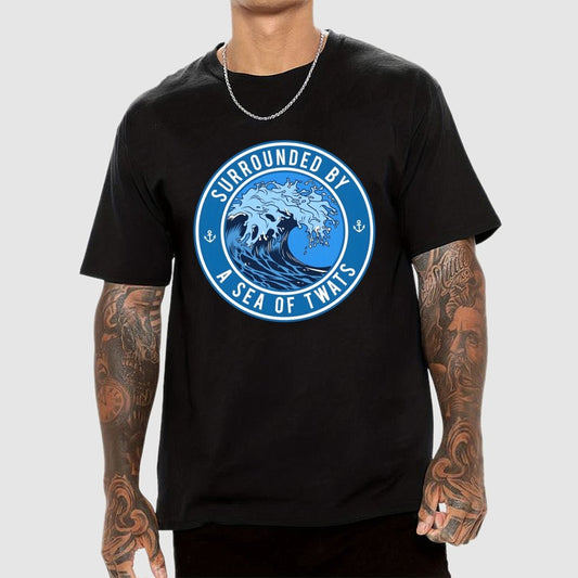 Surrounded by a sea of twats Unisex Geek T-Shirt
