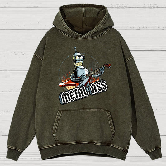 Robot Metal Rock Vintage Distressed Hoodie