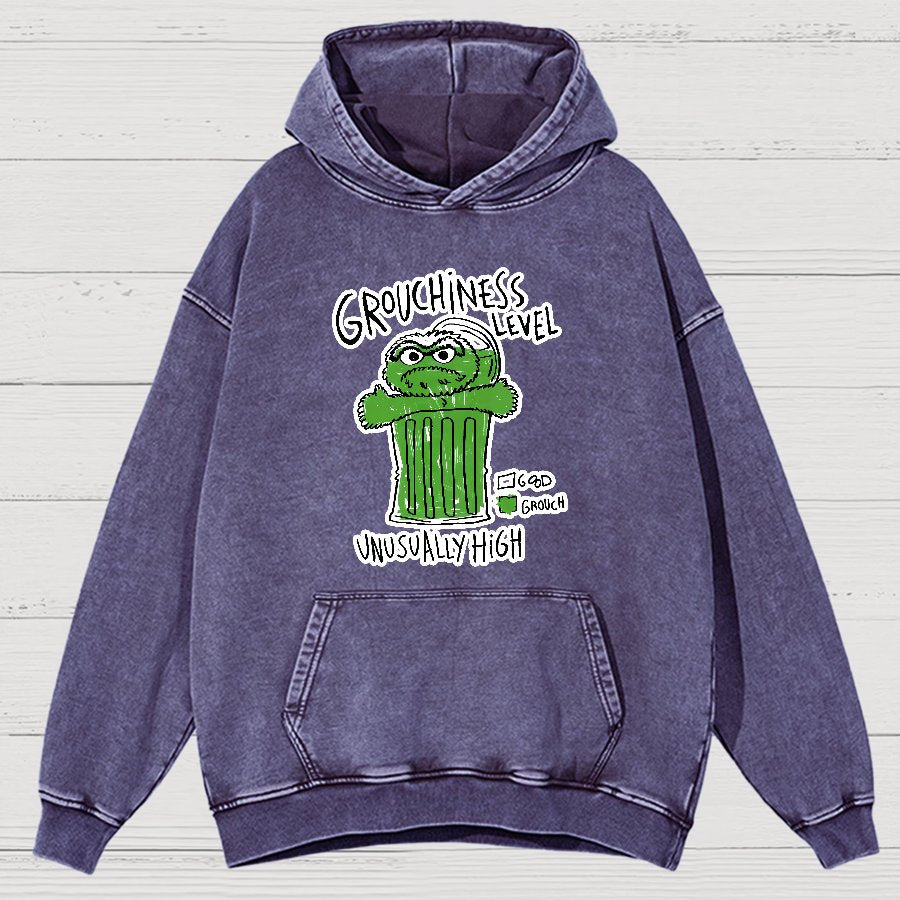 Grouchiness Level Vintage Distressed Hoodie