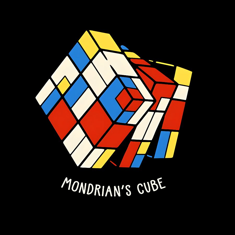 The Mondrian Rubik Cube Geek T-Shirt