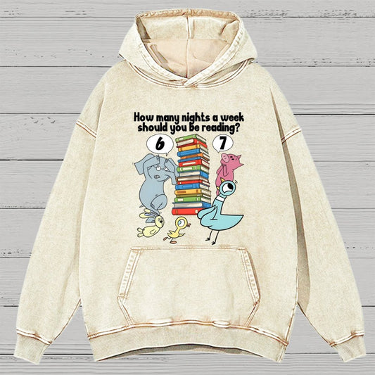 How Many Nights A Week Should You Be Reading 6-7 Vintage Distressed Hoodie