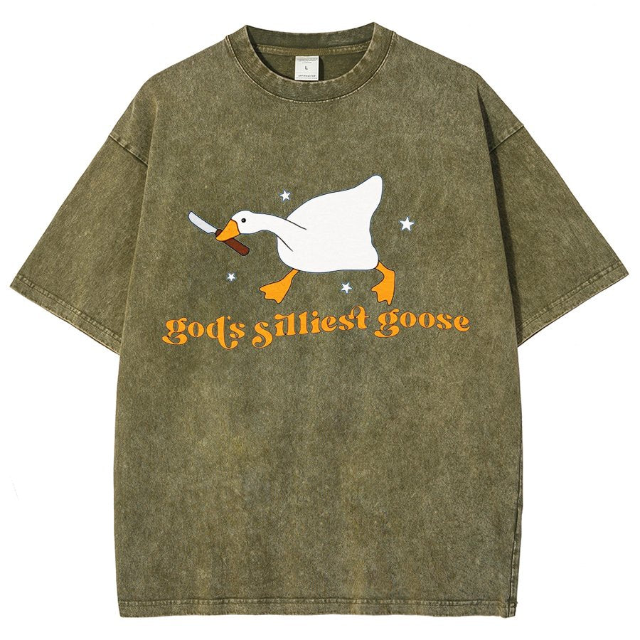 Goose Shirt God's Silliest Goose - Funny Vintage Distressed T-shirt