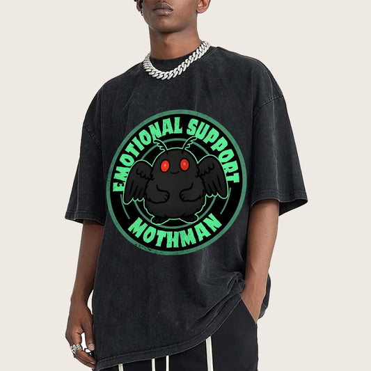 Emotional Support Mothman Vintage Distressed T-shirt
