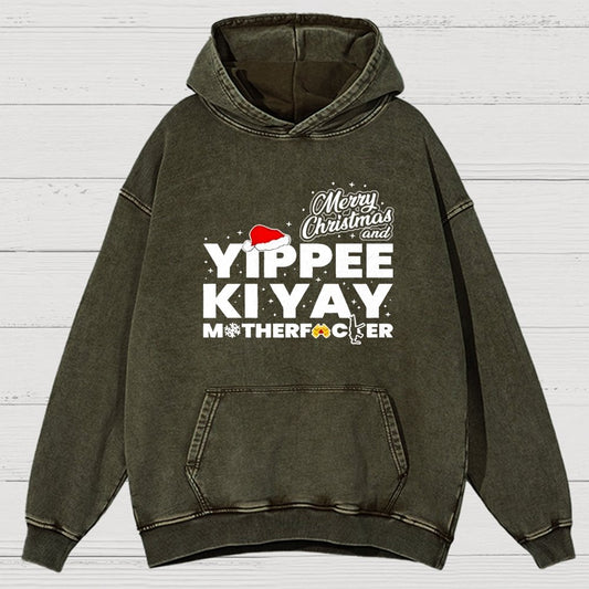 Merry Christmas And Yippee Ki Yay Motherfucker Vintage Distressed Hoodie