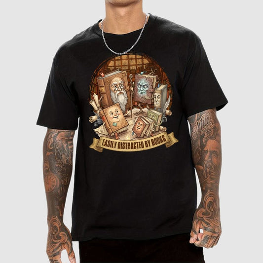Easily Distracted By Books Geek T-Shirt
