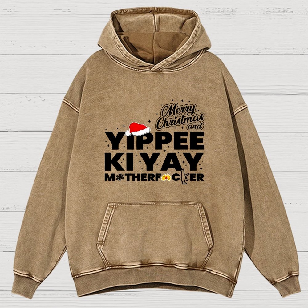 Merry Christmas And Yippee Ki Yay Motherfucker Vintage Distressed Hoodie