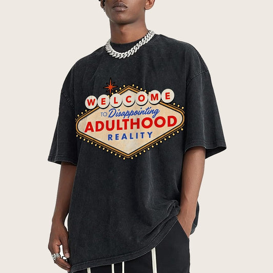 Welcome To Adulthood Vintage Distressed T-shirt