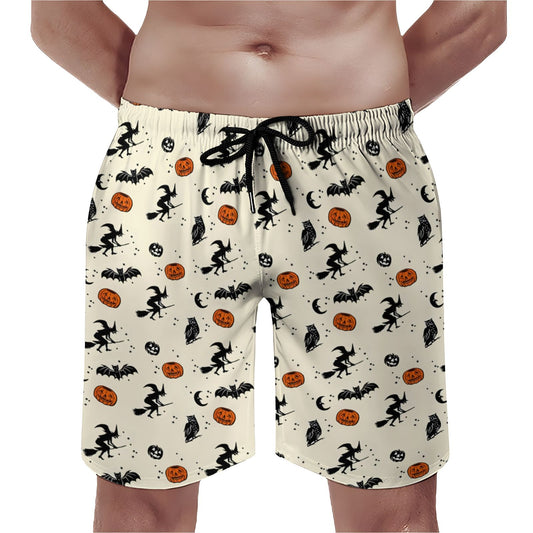 Halloween Witch Riding A Broom Geek Shorts