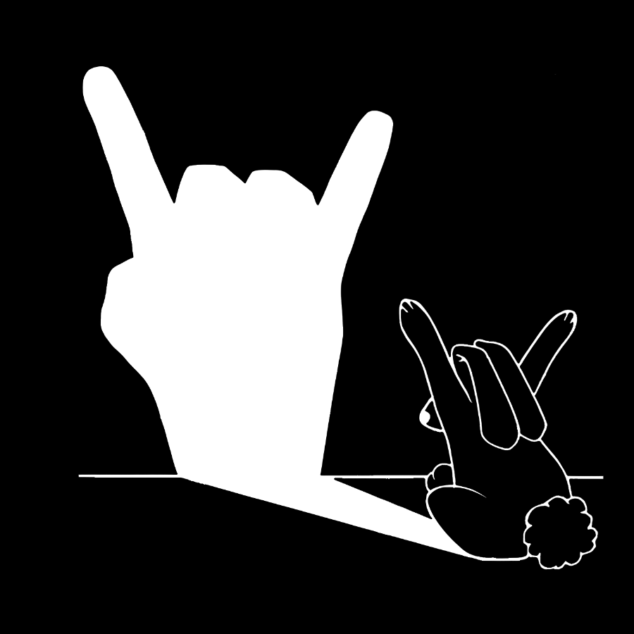 Rabbit Rock and Roll Hand Shadow Meme Style Unisex Gamer Movie Music T-Shirt