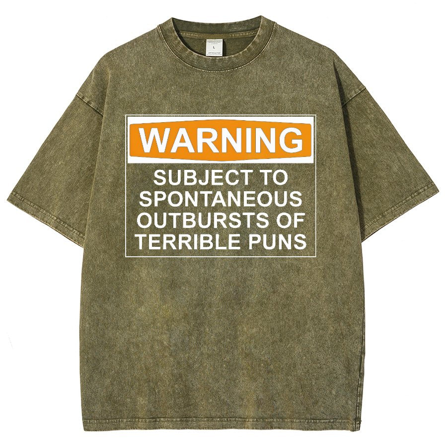 Warning - Terrible Puns! Vintage Distressed T-shirt