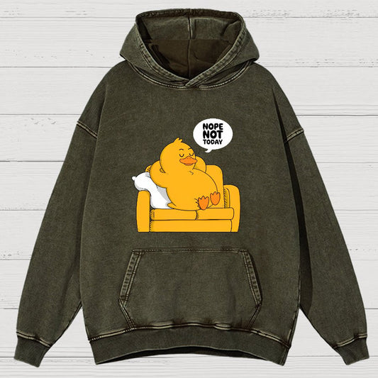 Nope Not Today Duck Vintage Distressed Hoodie