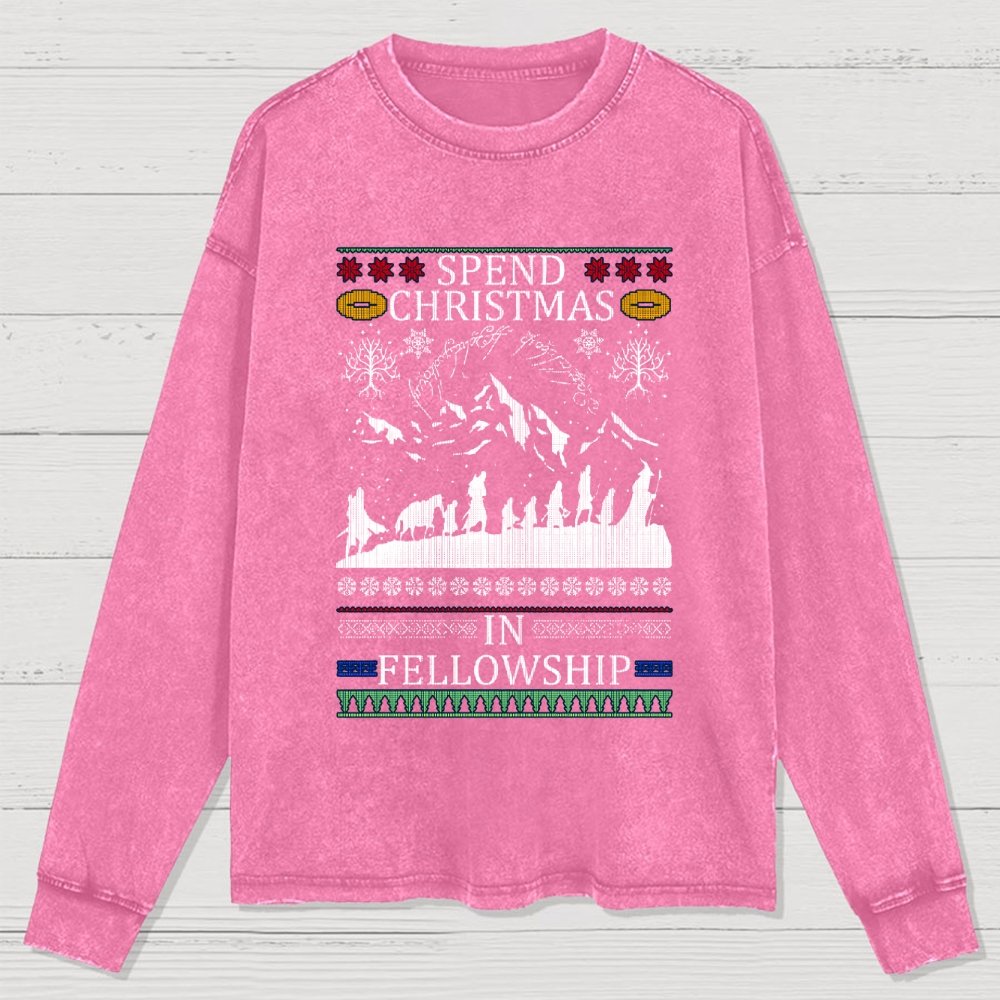 Spent Christmas in Group Washed Long Sleeve Tee