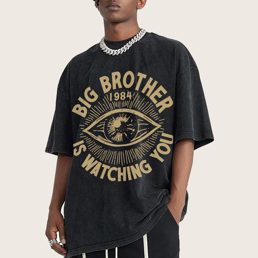 Watching You Vintage Distressed T-shirt