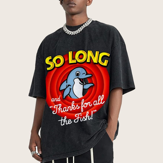 So Long And Thanks For All The Fish Vintage Distressed T-shirt