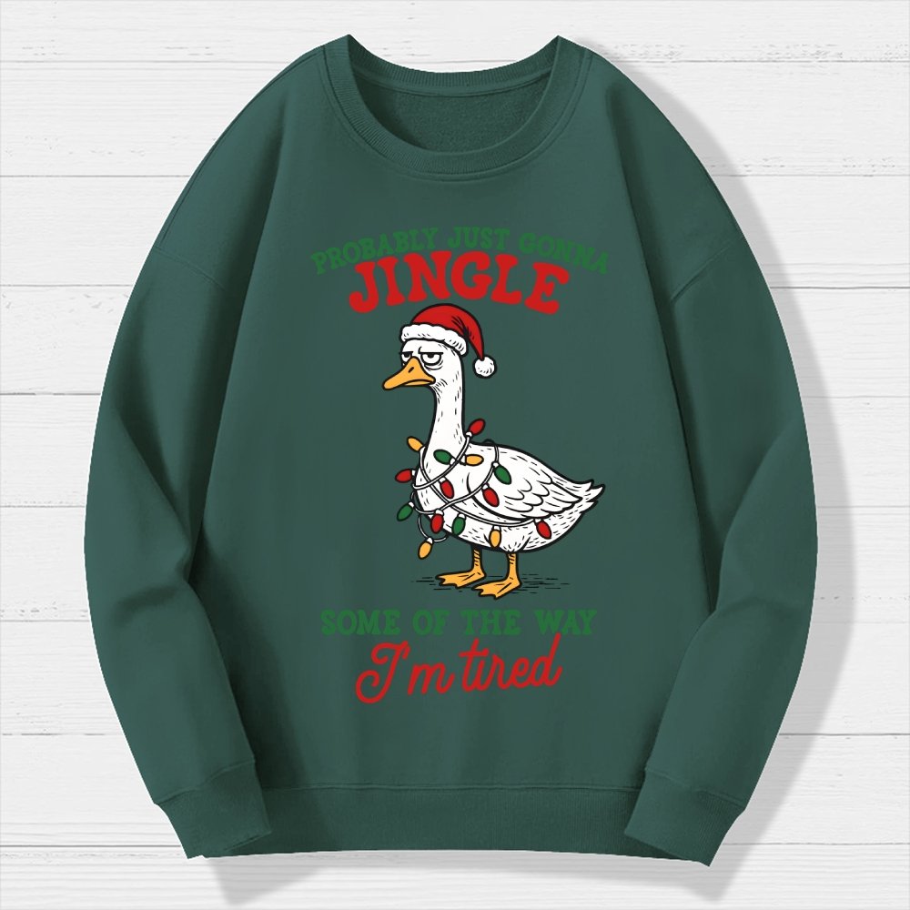 Funny Sarcastic Christmas Goose Geek Cotton Sweatshirt