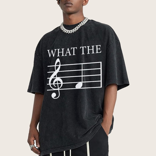What The F Musical Note Vintage Distressed T-shirt