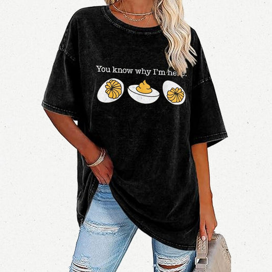 Retro You Know Why I'm Here Deviled Egg Vintage Distressed T-shirt