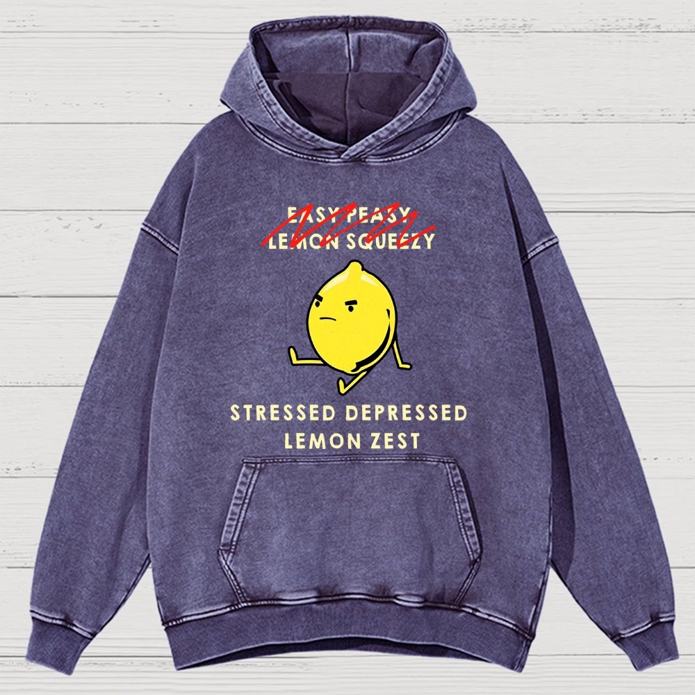 Stressed Depressed Lemon Zest Vintage Distressed Hoodie