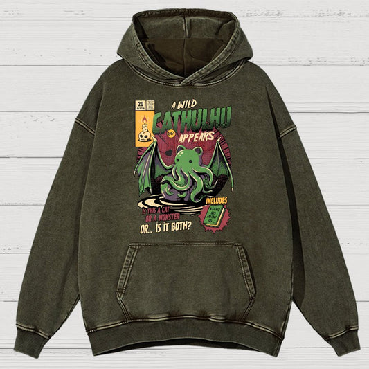Cathulhu Round Vintage Distressed Hoodie