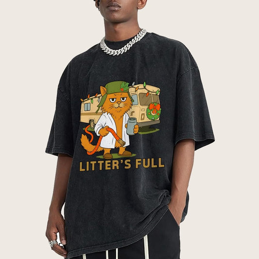 Christmas Shitters Full Cat Vintage Distressed T-shirt