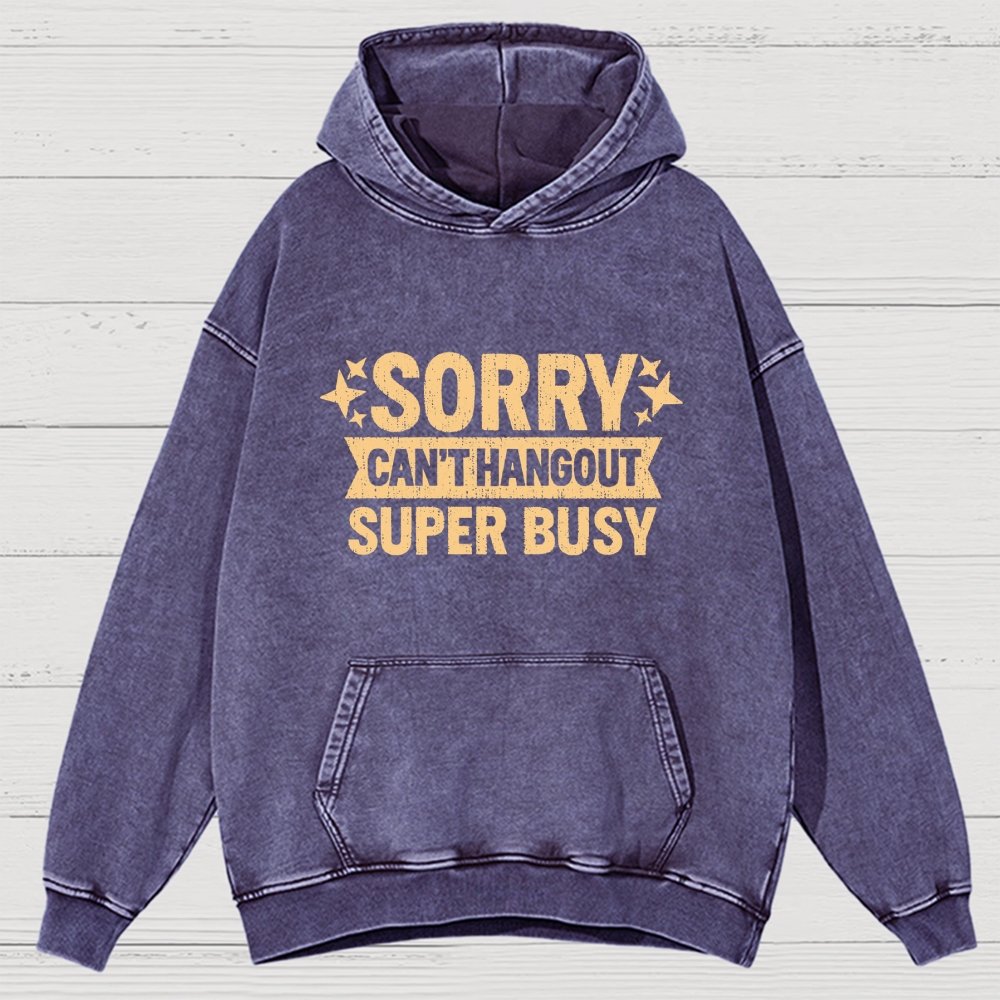Sorry — Can’T Hang Out — Super Busy Vintage Distressed Hoodie