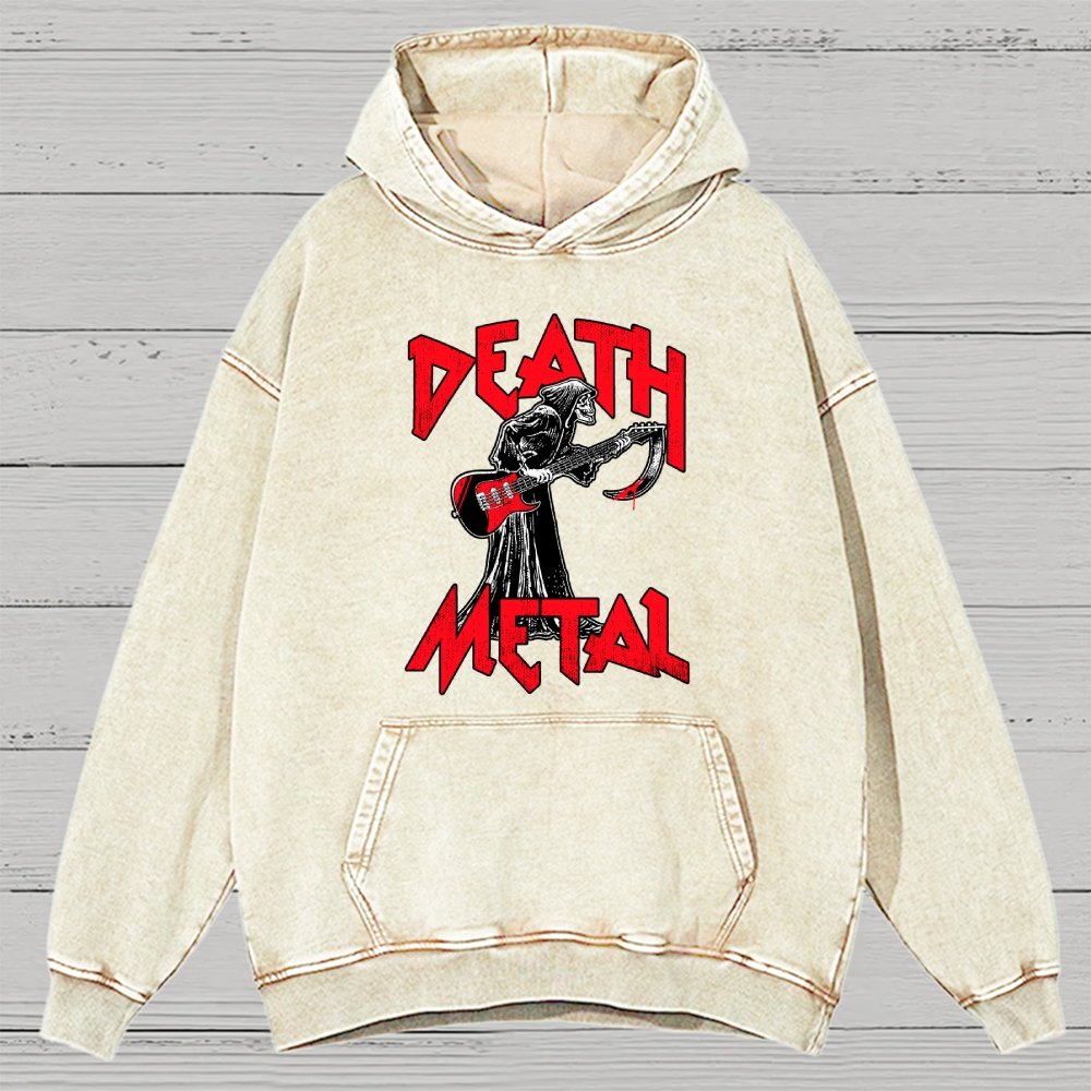 Death Metal Vintage Distressed Hoodie