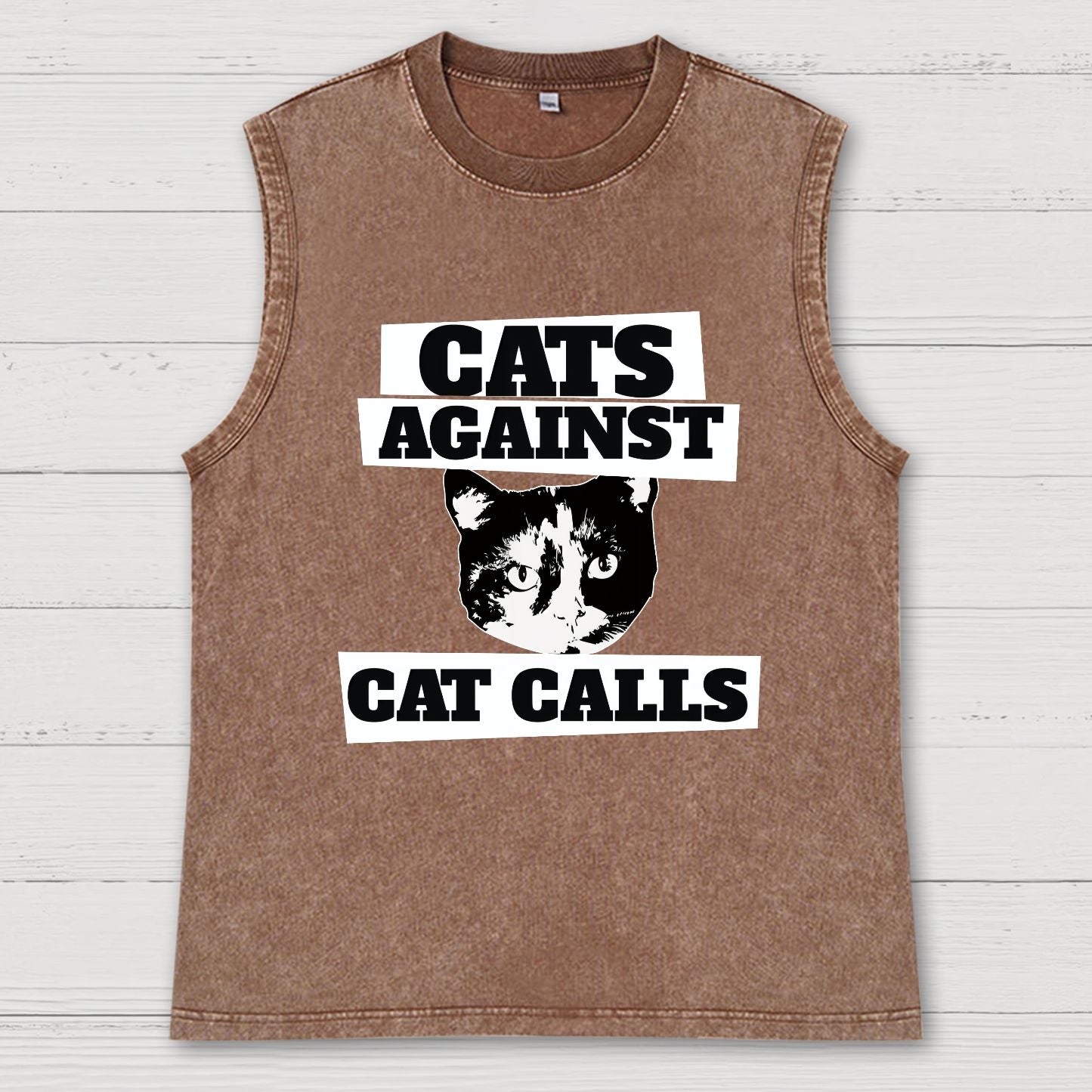 Cats against cat calls Vintage Distressed Washed Tank