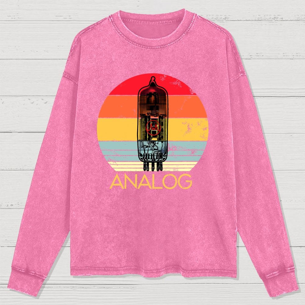 Vacuum Tube Analog Washed Long Sleeve Tee