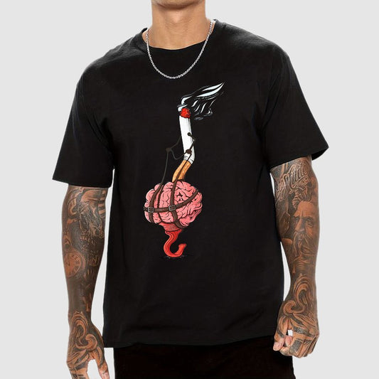 Cigarettes Slave the Brain Geeky T-Shirt