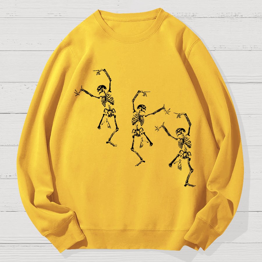 Skeleton Dancing Halloween Geek Cotton Sweatshirt