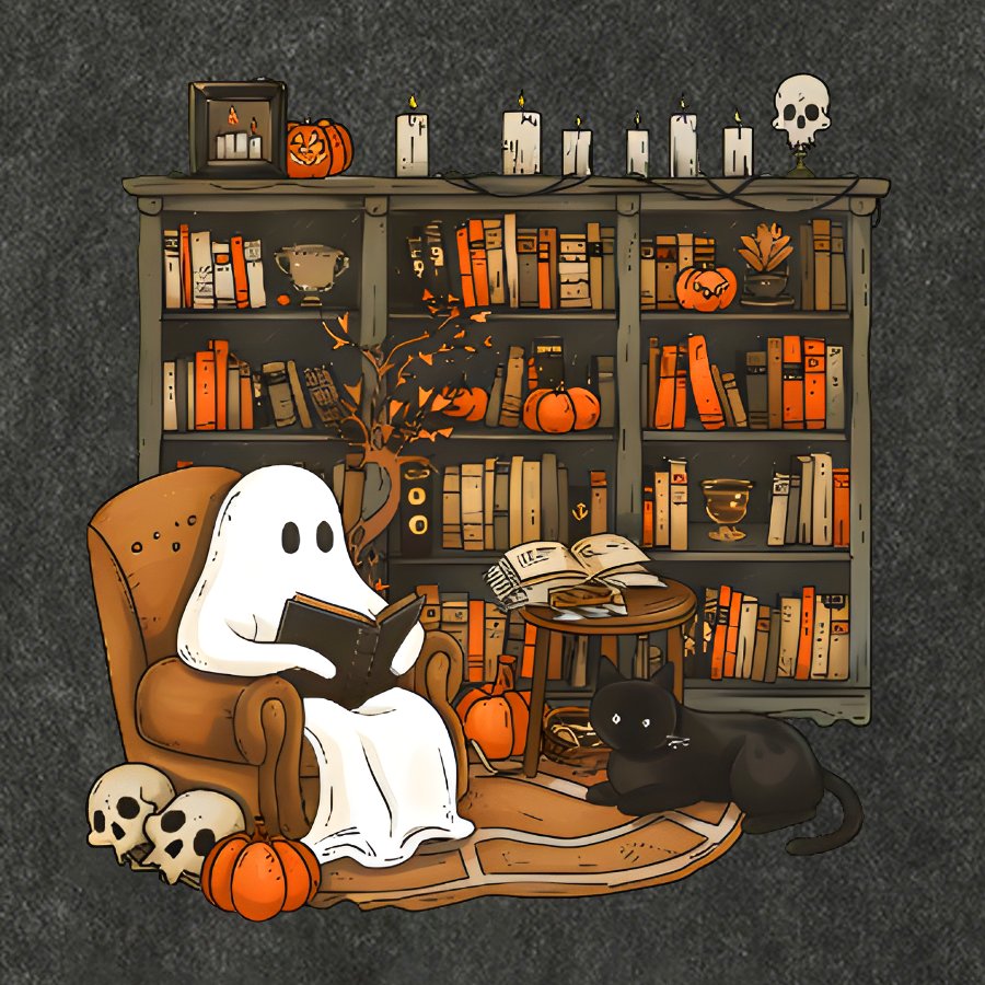 Retro Ghost Reading Books Sweatshirt Vintage Distressed T-shirt